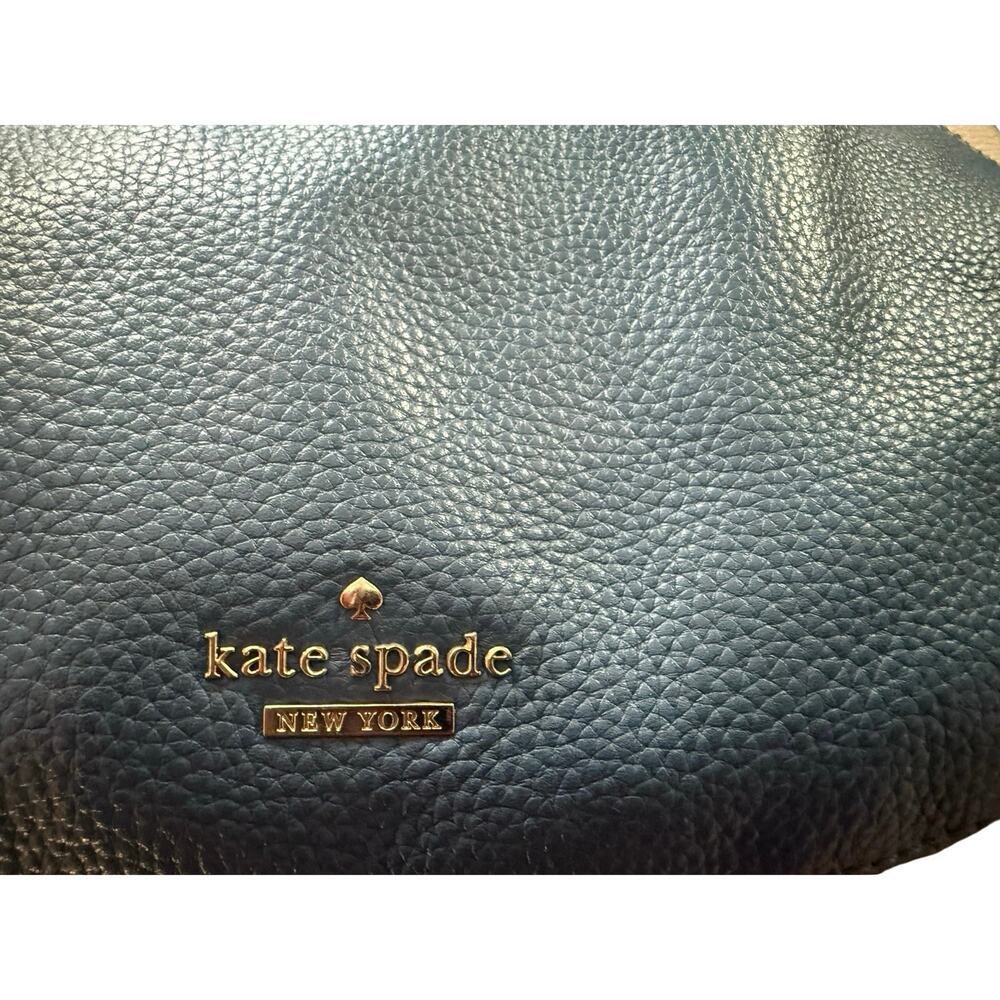 Kate Spade Jackson St., Miley hobo bag in blue ivory and black pebble leather - Picture 11 of 11